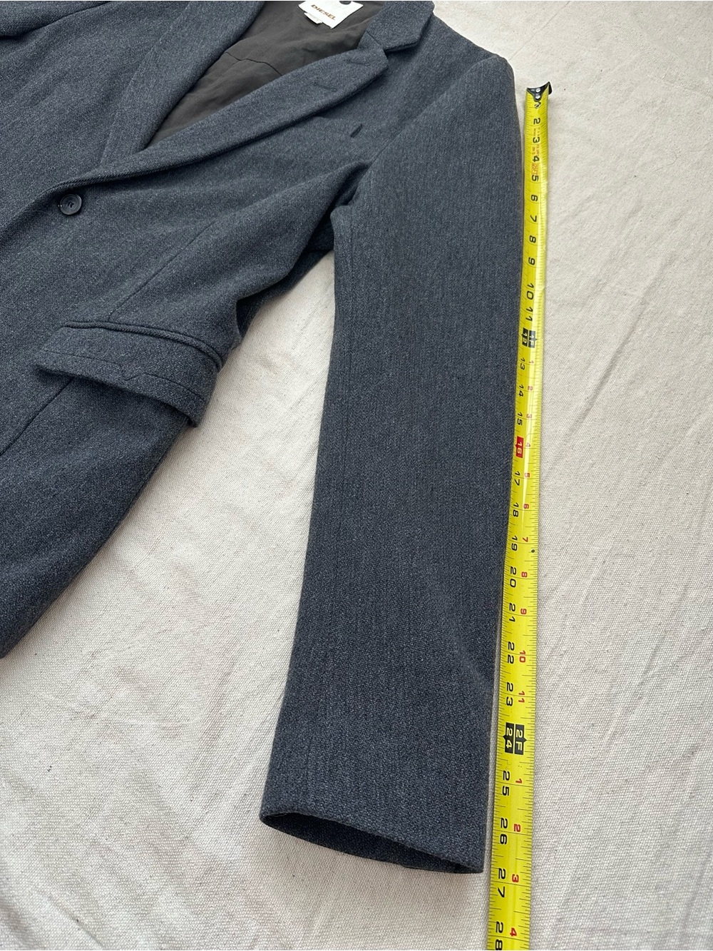 DIESEL Charcoal Grey Wool Blend Blazer Jacket - Size L (Runs Small / Slim Fit) - Picture 8 of 16